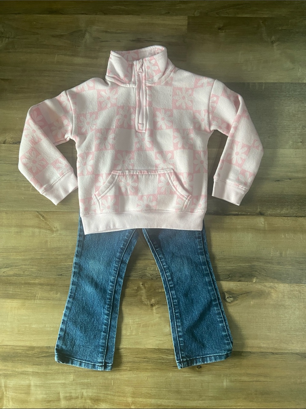 NWOT Girls 1/4 Zip Up and Jeans